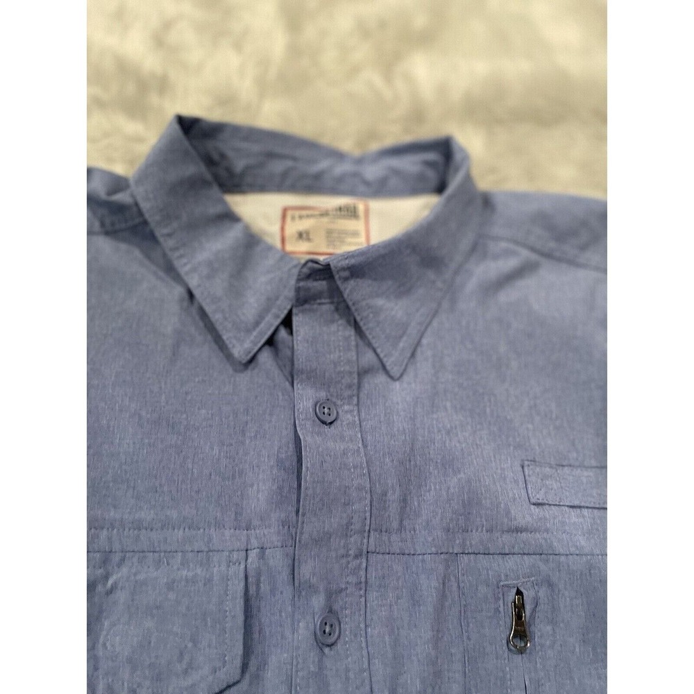 Lake Trail Men's XL Blue Long Sleeve Button‎ Up Outdoor Adventure Shirt Pockets
